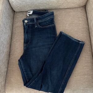 PAIGE Dark Blue Ankle & Cropped Jeans